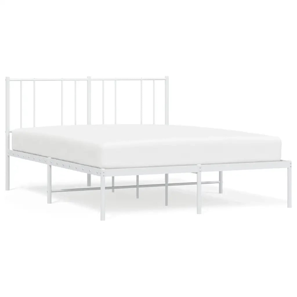 Giroletto con Testiera-Struttura Letto con testiera Metallo Bianco 140x200 cm 964403