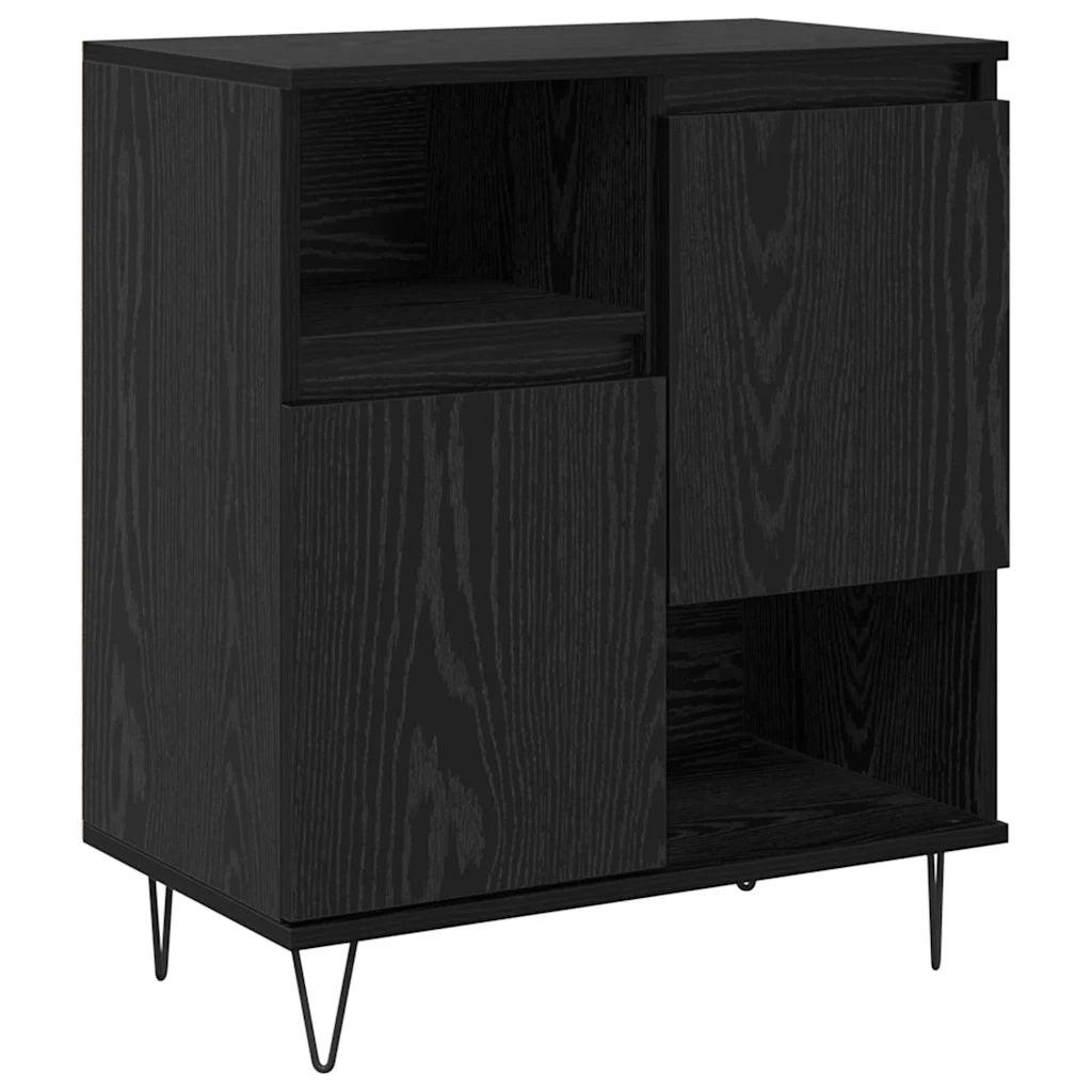 Credenza 2 pcs Rovere Nero 60 x 35 x 70 cm