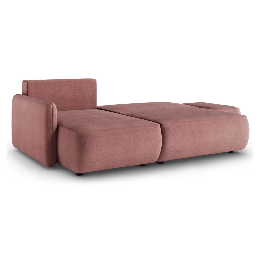 Rezzo, Divano Letto con Penisola Contenitore, 229x148 cm Rosa