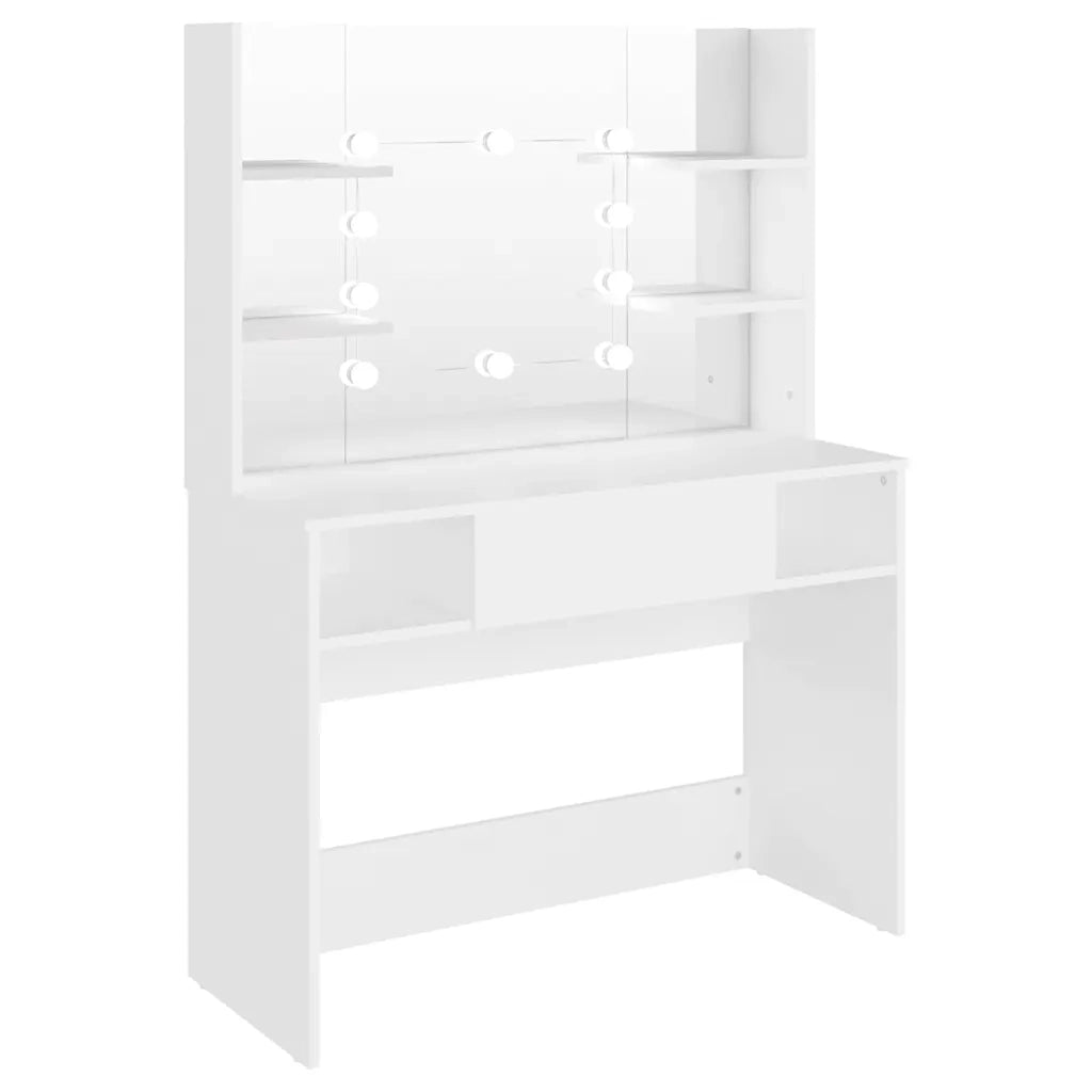 Toeletta | Tavolo da Trucco con Luci LED 100x40x135 cm in MDF Bianca