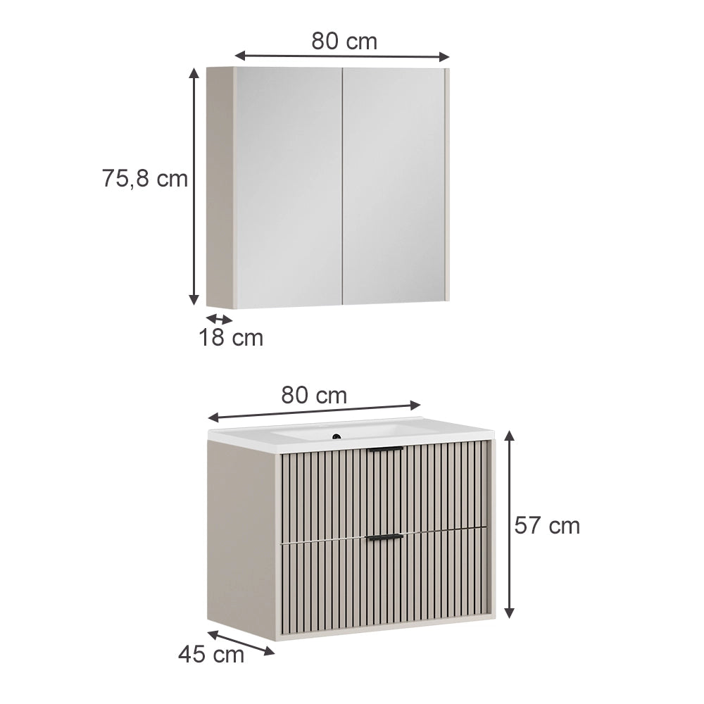 Vicco Set di mobili da bagno Cachemire 3 parti
