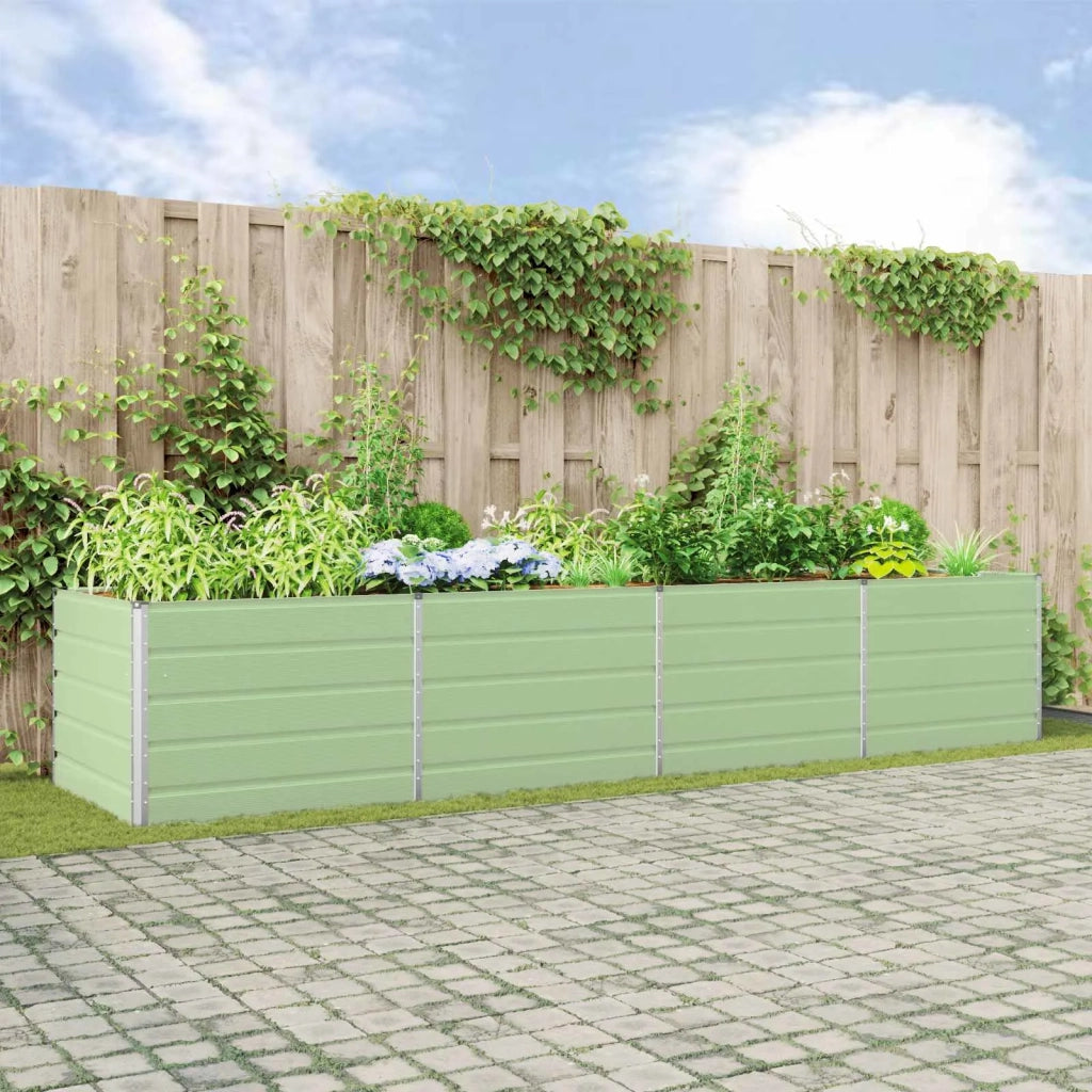 Fioriera | Cassetta per fiori | Vaso Verde Pastello 385 x 100 x 75 cm Acciaio zincato