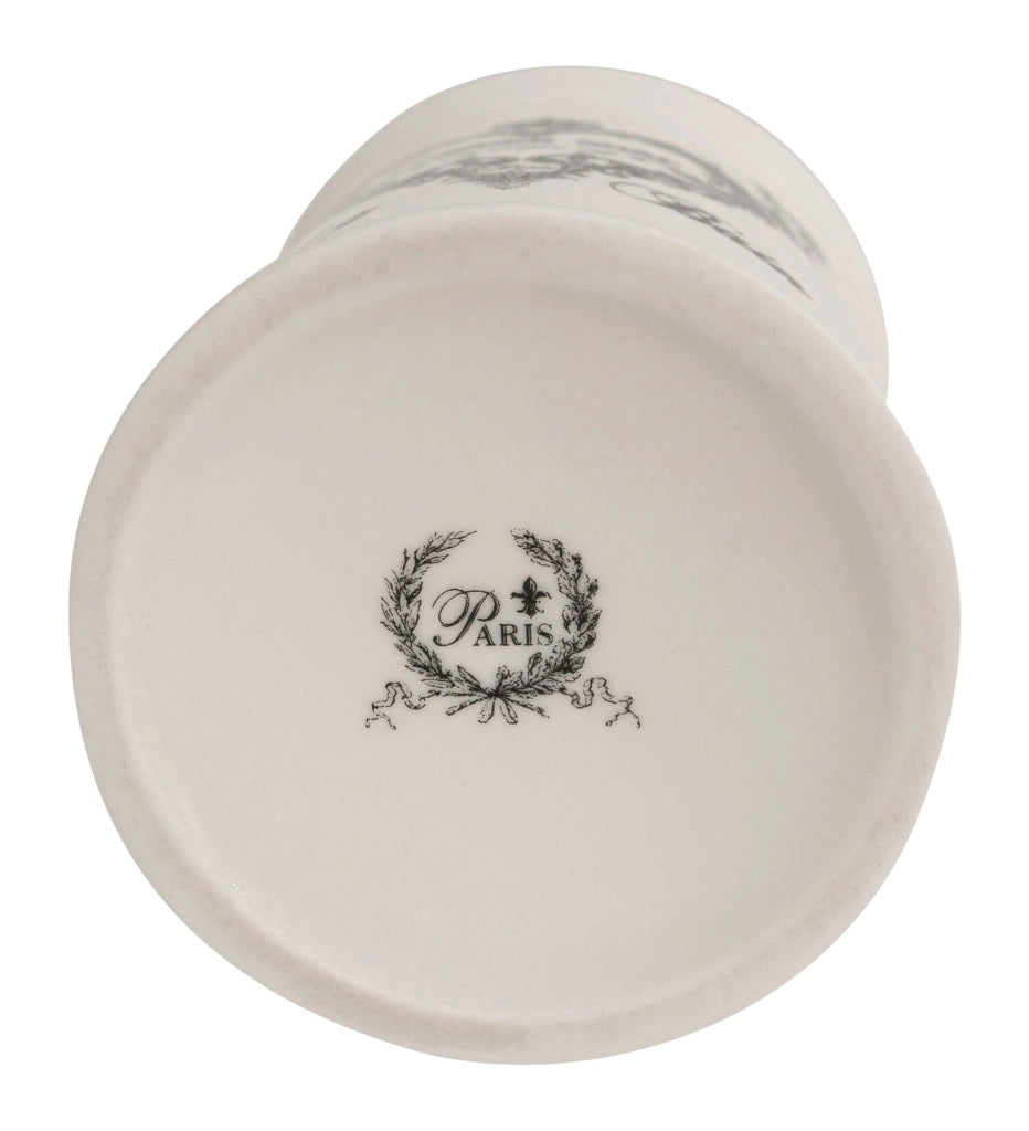 Biscottini Dispenser sapone liquido in porcellana bianca decorata "Powder Soap" L8,5xPR8,5xH18 cm