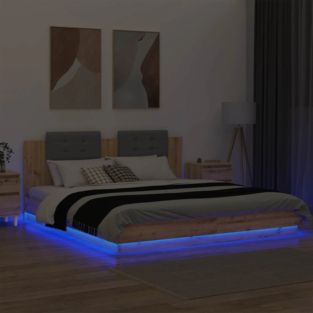 Struttura letto con testata Rovere artigianale 200 x 200 cm