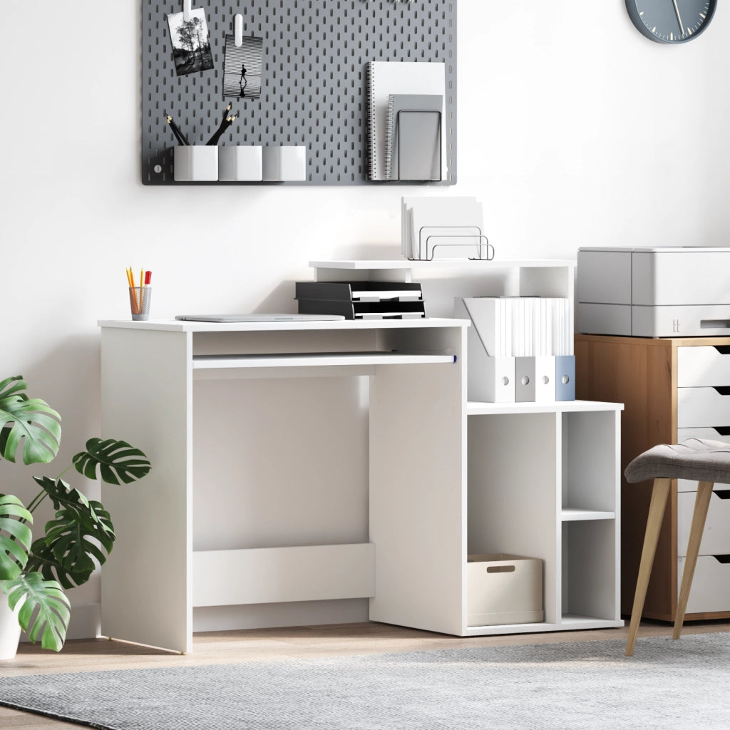 Scrivania con storage Bianca 120,5x44x88,5 cm Legno ingegnerizzato
