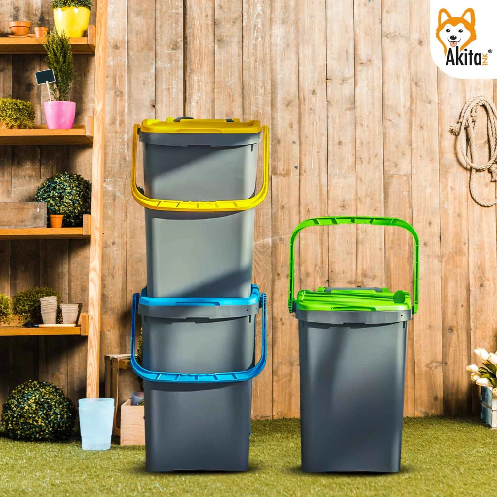 Akitaink Set 3 Pattumiere 50L Raccolta Differenziata