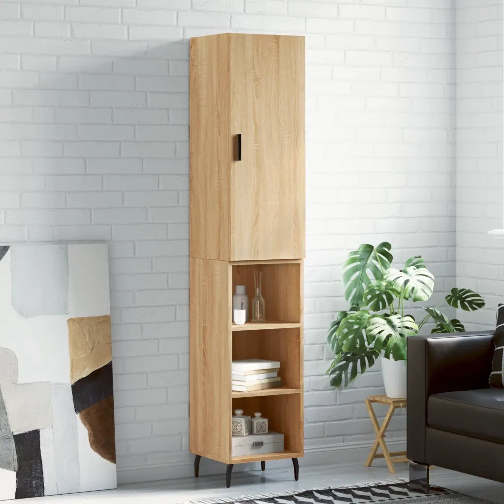 Credenza-Buffet-Armadio da cucina Rovere Sonoma 34,5x34x180 cm in Legno Multistrato 949835