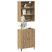 Credenza con Pensile Rovere Artigianale in Legno Multistrato 3329224