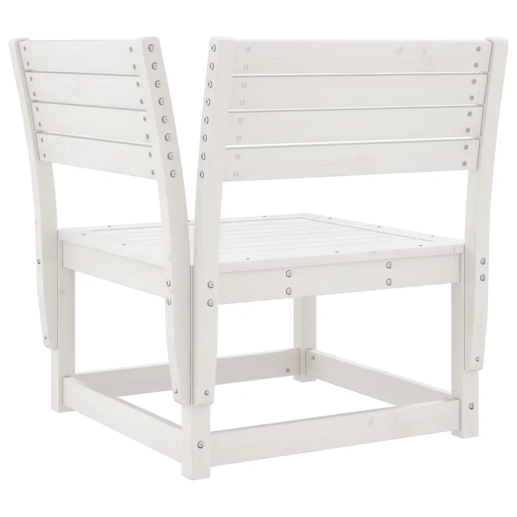 Set Divani da Giardino 6 pz Bianco in Legno Massello di Pino