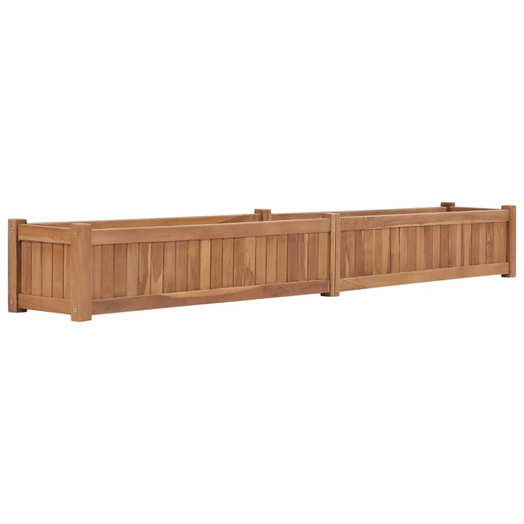 Fioriera rialzata per piante fiori terrazza giardino 200 x 30 x 25 cm legno massello di teak marrone 02_0039222