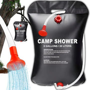 Douchetto per Campeggio 20L - Energia Solare - Doccia a Sferisterio - Giardino - Viaggio - Materiali PVC di Alta Qualità - Doccia Esterna