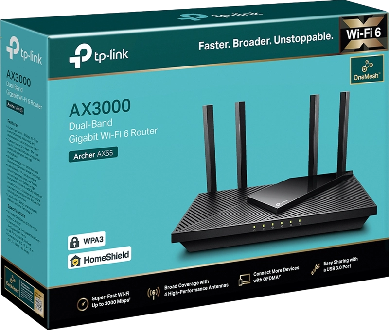 ORIGINAL TP-Link Accessori per computer nero ARCHER AX55 Wireless Router