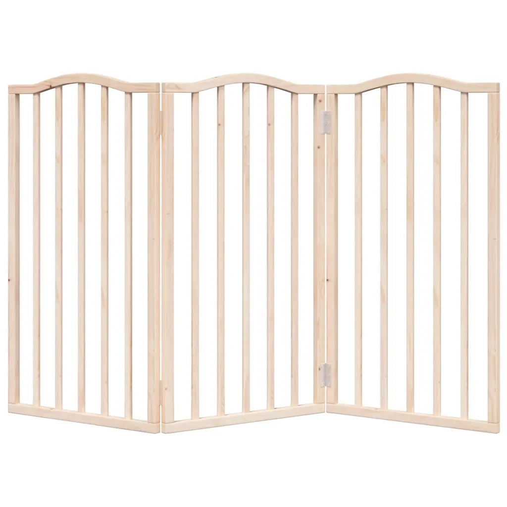 Cancello per Cani Pieghevole 3 Pannelli 150 cm Legno di Pioppo 352206