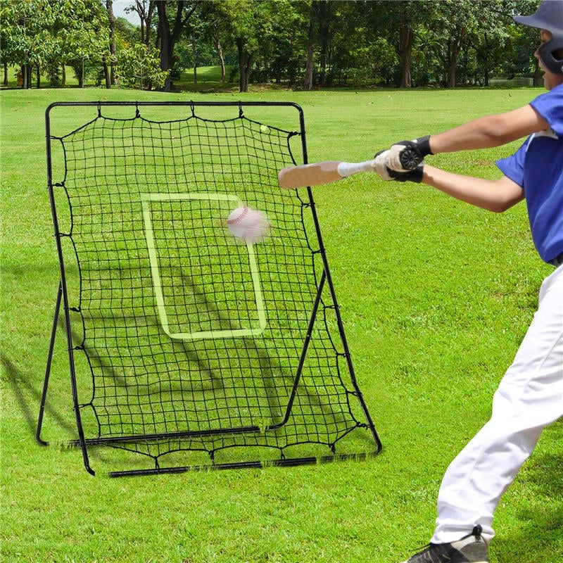 REBOUNDER PER CALCIO E BASEBALL PIEGHEVOLE CON ZONA DI PRECISIONE IN PE E METALLO 123X90X174 CM NERO