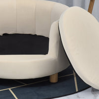 Cuccia Divano per Cani e Gatti 65x64x37cm Cuscino Rimovibile Crema