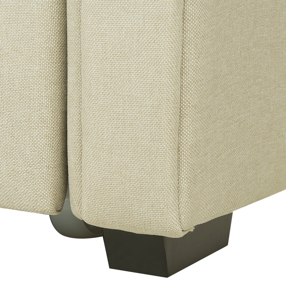 Divano Letto estraibile Rivestimento in tessuto beige Small Single Size Guest Underbed abbottonato