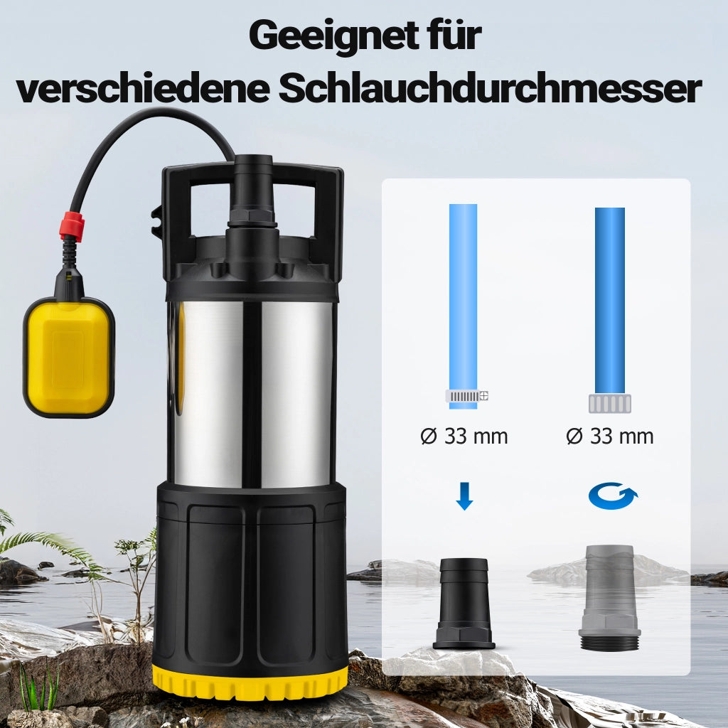 Pompa sommersa acciaio inox, 1200W, 6000 l/h, prevalenza 40 m, Elettropompa a immersione per pozzi