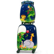 Set di 2 valigie e zaini 31,5 x 22 x 47 cm e 24 x 13 x 33 cm pratici e carini realizzati in plastica ABS blu 20_0019258