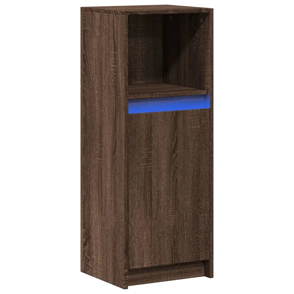 Credenza con LED-Buffet-Armadio da cucina Rovere Marrone 38x34x100 cm Legno Multistrato