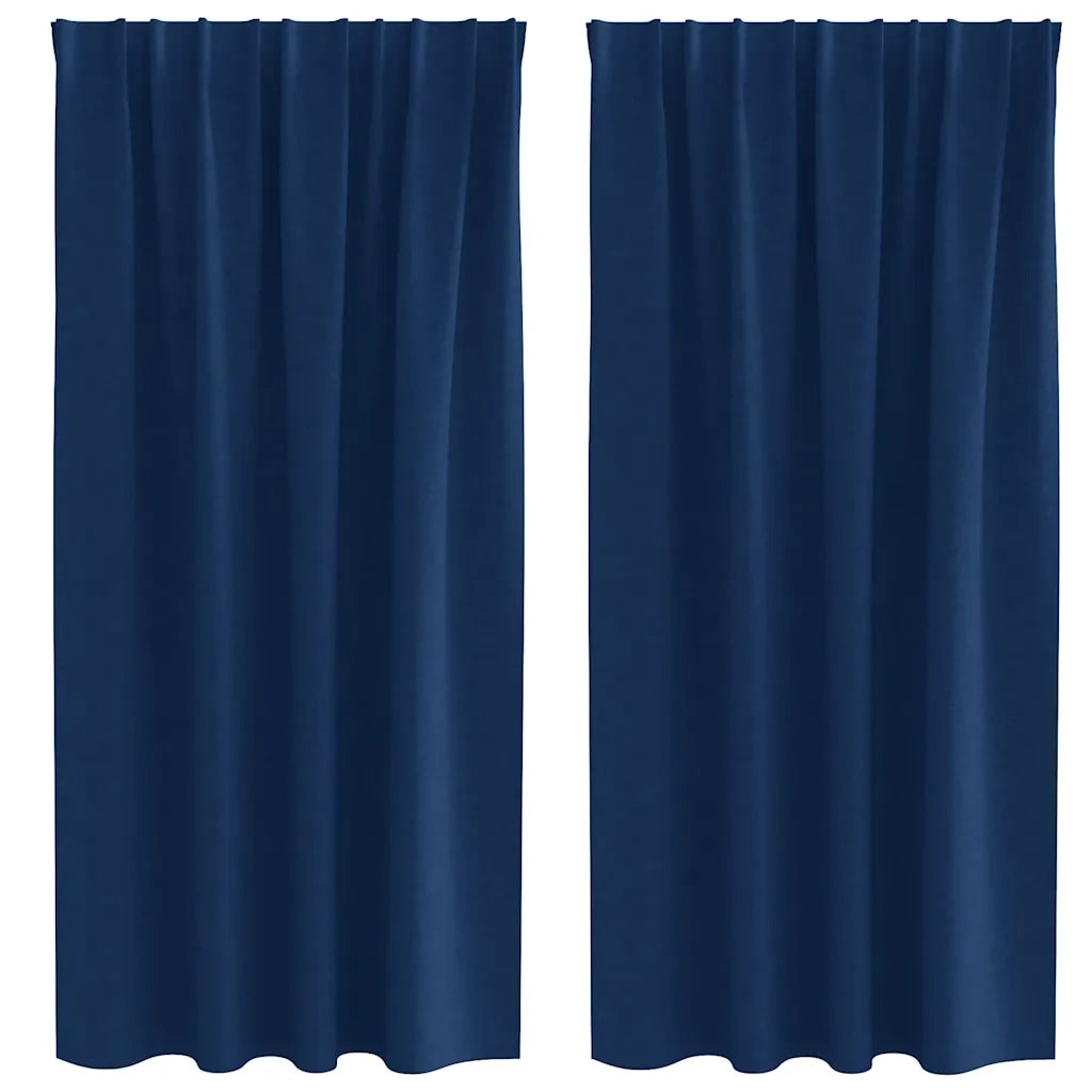vidaXL Tende con tende 2 pcs Blu scuro Poliestere