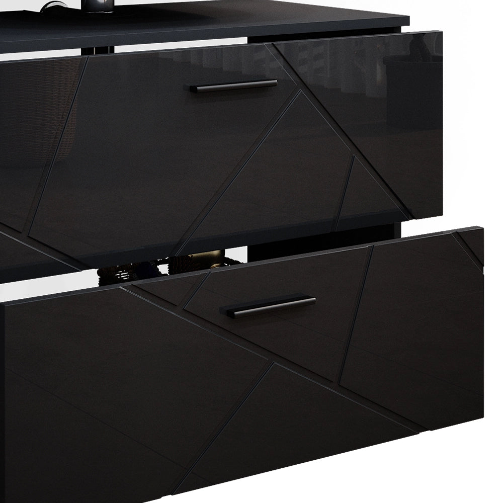 Vicco Set mobili bagno Antracite lucido 3 parti, con cassettiera e colonna