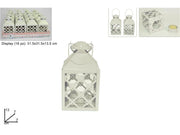 1 Pezzo Lanterna Porta Tea-Light Quadro Beige 13 x 7 cm