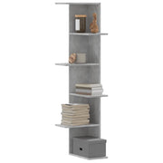 vidaXL Scaffale Angolare Muro Grigio Cemento 36,5x36,5x140 cm Legno