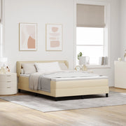 Letto Box Spring con Materasso Crema 140x190 cm Tessuto