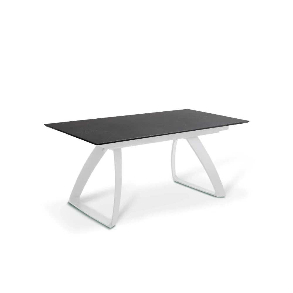 Tavolo da pranzo allungabile in HPL effetto marmo nero Grayson 170-270x90 cm fino a 12 posti Made in Italy | Duzzle
