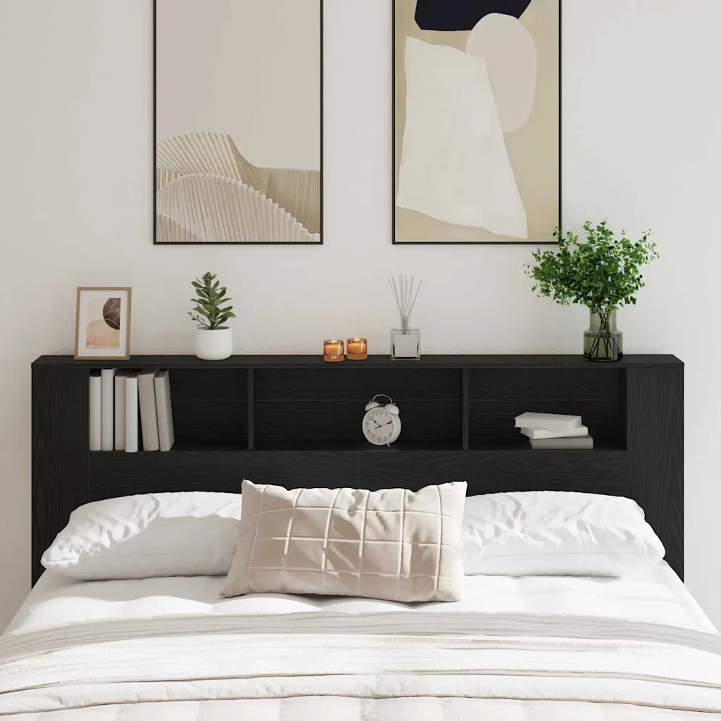 Testata del letto Rovere Nero 200 x 18,5 x 102,5 cm 862760