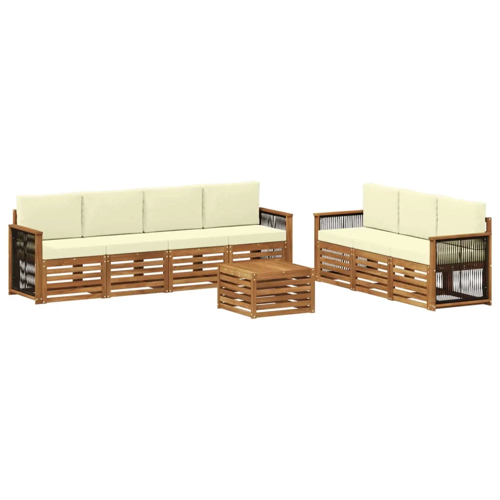 Set divani 8 pz Legno di Acacia Massello 3384111