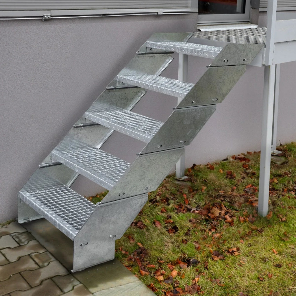 Scala metallica a 9 sezioni ad altezza regolabile in acciaio zincato 60 cm / 600 mm