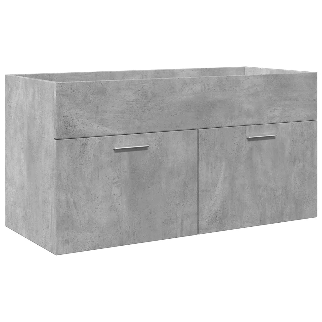 Mobile da Bagno con Lavabo Integrato-Armadietto da bagno con Lavandino Grigio Cemento 947065