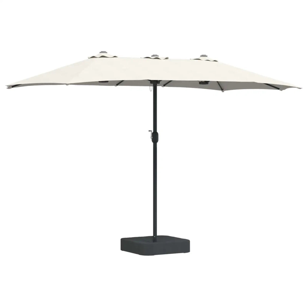 Ombrello da giardino Sabbiato e Antracite 385 x 209 x 244 cm 42003283