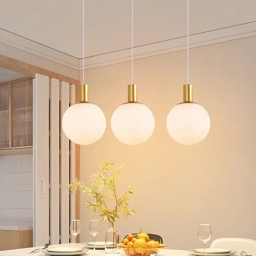 ZMH Lampada a sospensione per sala da pranzo 3 fiamme E27 oro-bianco camera da letto hotel