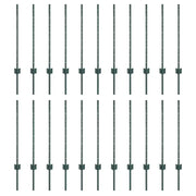 Palo della recinzione 22 pz Verde 120 cm Acciaio CFW9897738