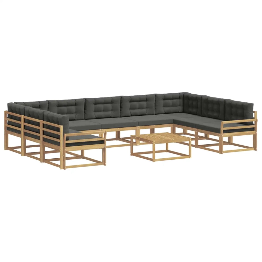 Set di divani da esterno con cuscino 10 pcs Bianco e Antracite