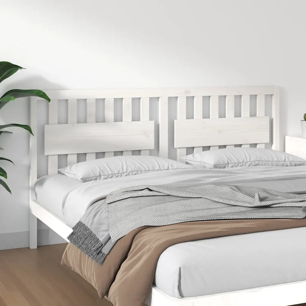Testiera | Testata per Letto Bianca 185,5x4x100 cm Legno Massello di Pino
