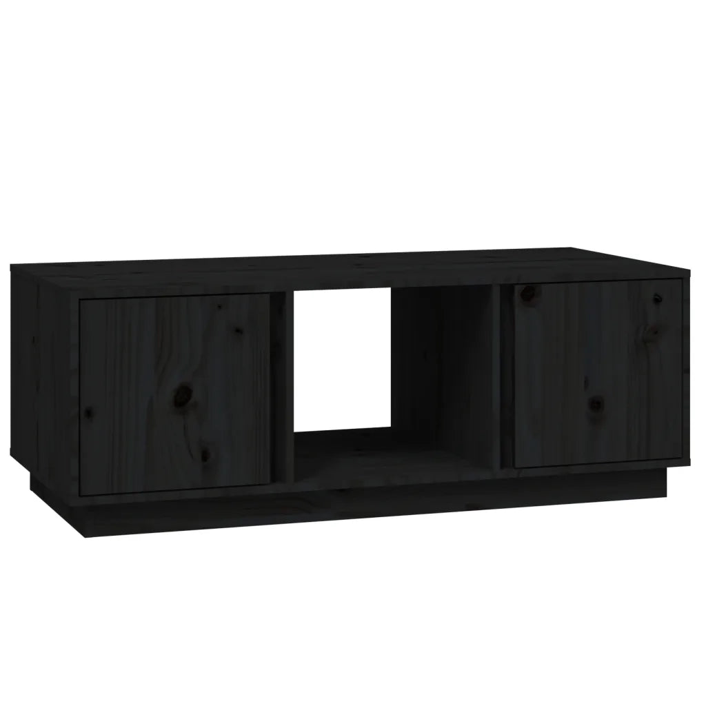 Tavolino da Salotto Nero 110x50x40 cm Legno Massello di Pino 814428