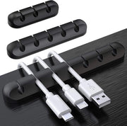 Organizzatore per cavi 3 pezzi - Regolatore di cavi - Clip per cavi in silicone autoadesivo - Clip autoadesivo per cavi - Sistema di fissaggio per cavi USB - Regolatore di cavi - per cavi USB di ricarica, cavi di alimentazione, cavi di mouse, PC, ufficio