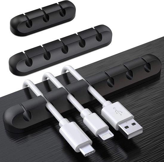 Organizzatore per cavi 3 pezzi - Regolatore di cavi - Clip per cavi in silicone autoadesivo - Clip autoadesivo per cavi - Sistema di fissaggio per cavi USB - Regolatore di cavi - per cavi USB di ricarica, cavi di alimentazione, cavi di mouse, PC, ufficio
