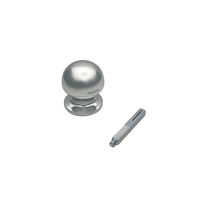 Maniglia su rosetta tonda SAGUATTI  241/50AQ in alluminio argento lucido