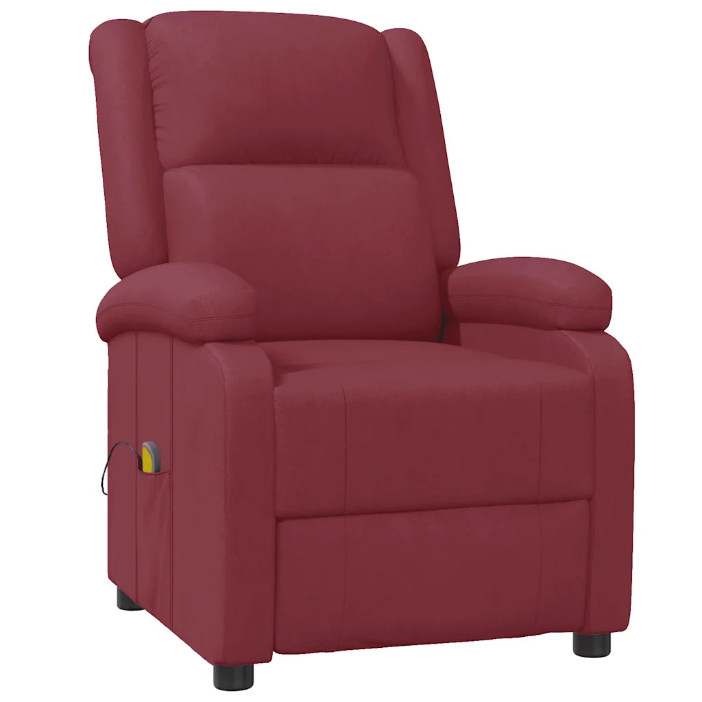 Divano Sedia-Poltrona Massaggiante Rosso Vino in Similpelle 865701