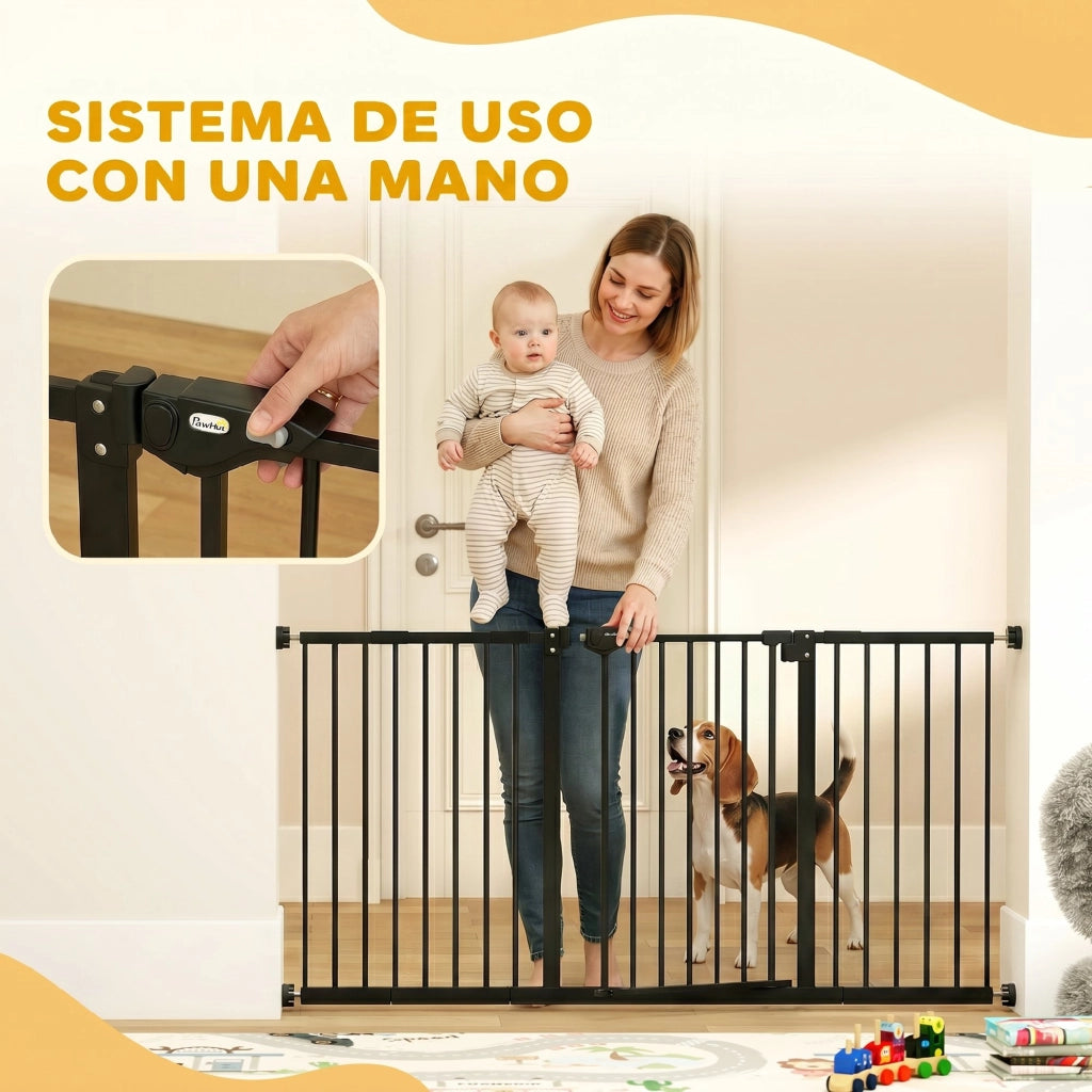 Barriera di Sicurezza Estensibile a Chiusura Automatica ¨C zephmum ¨C 74-147.5x76.2 cm Nero