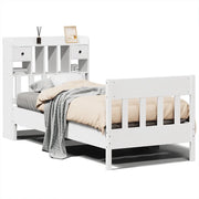 Letto singolo | Letto per adulti | Giroletto senza Materasso Bianco 90x200 cm Legno Massello Pino