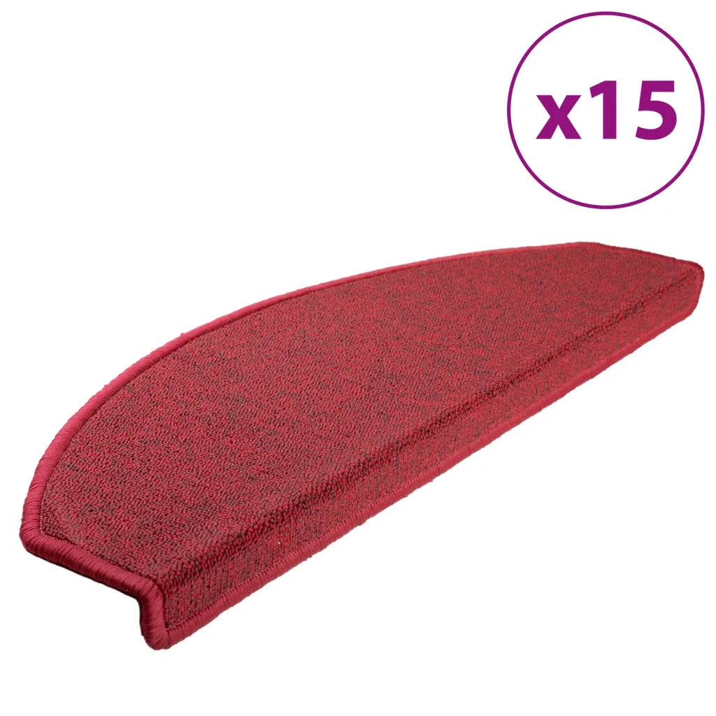 Tappetini per scale 15 pz 65x24x4 cm Rossi Semicircolari Grandi 133889