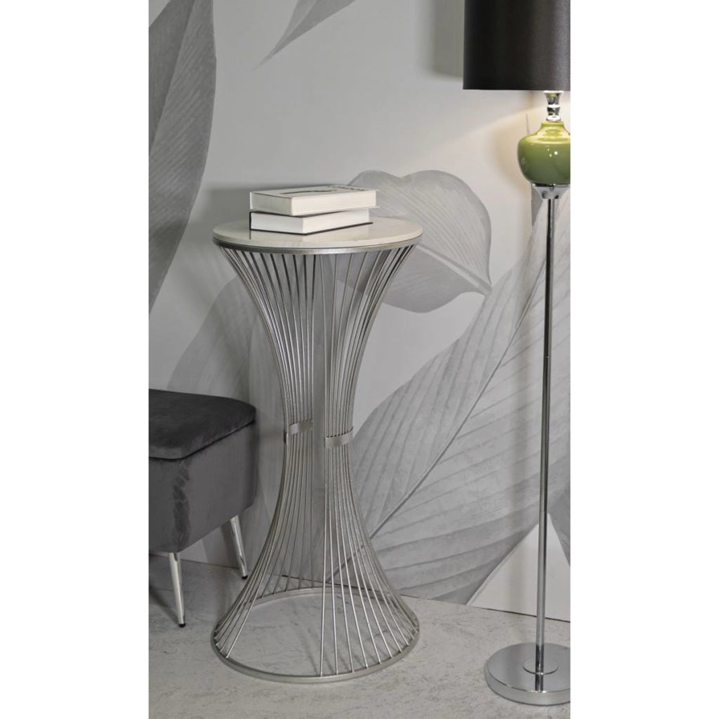 Tavolino VKH581, Argento, Marmo, 50x50x100 cm