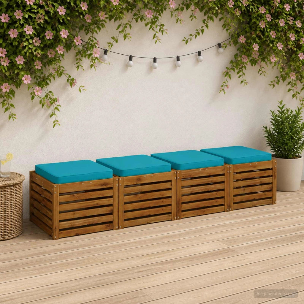 Cuscini per Sedia in 4 Pezzi VUGHT 4 pcs 100% Poliestere 946236