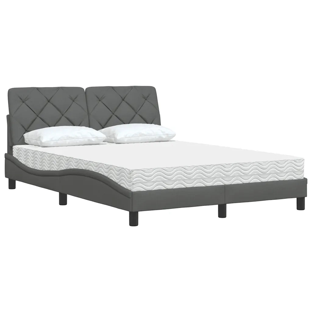 Letto con Materasso Grigio Scuro 120x200 cm Tessuto 3310728