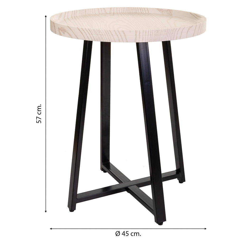 Tavolino in metallo nero d45x57h